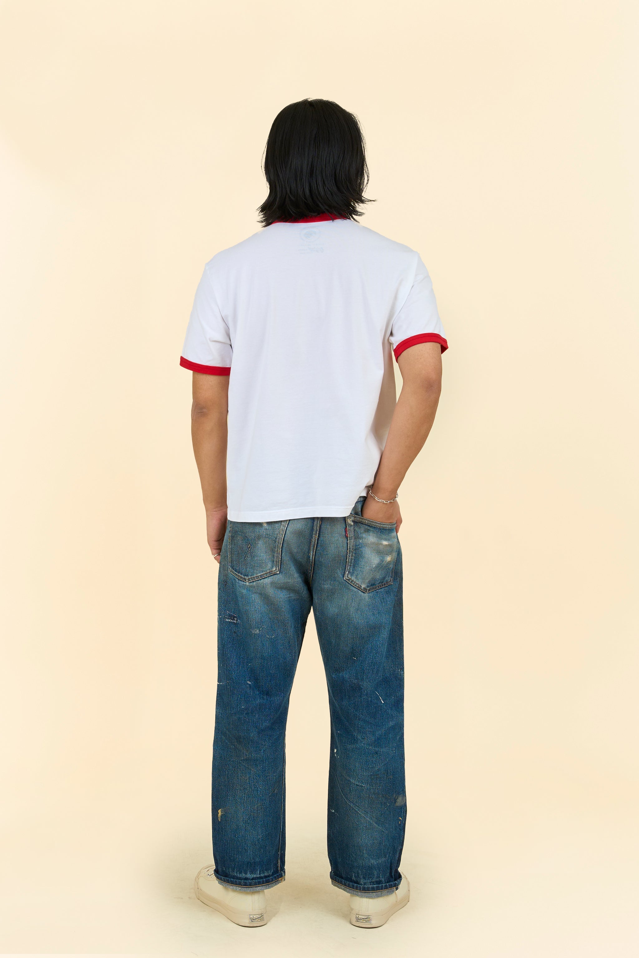 Rats Trim Pocket T-Shirt - White/Red