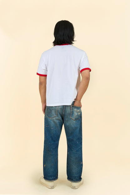 Rats Trim Pocket T-Shirt - White/Red