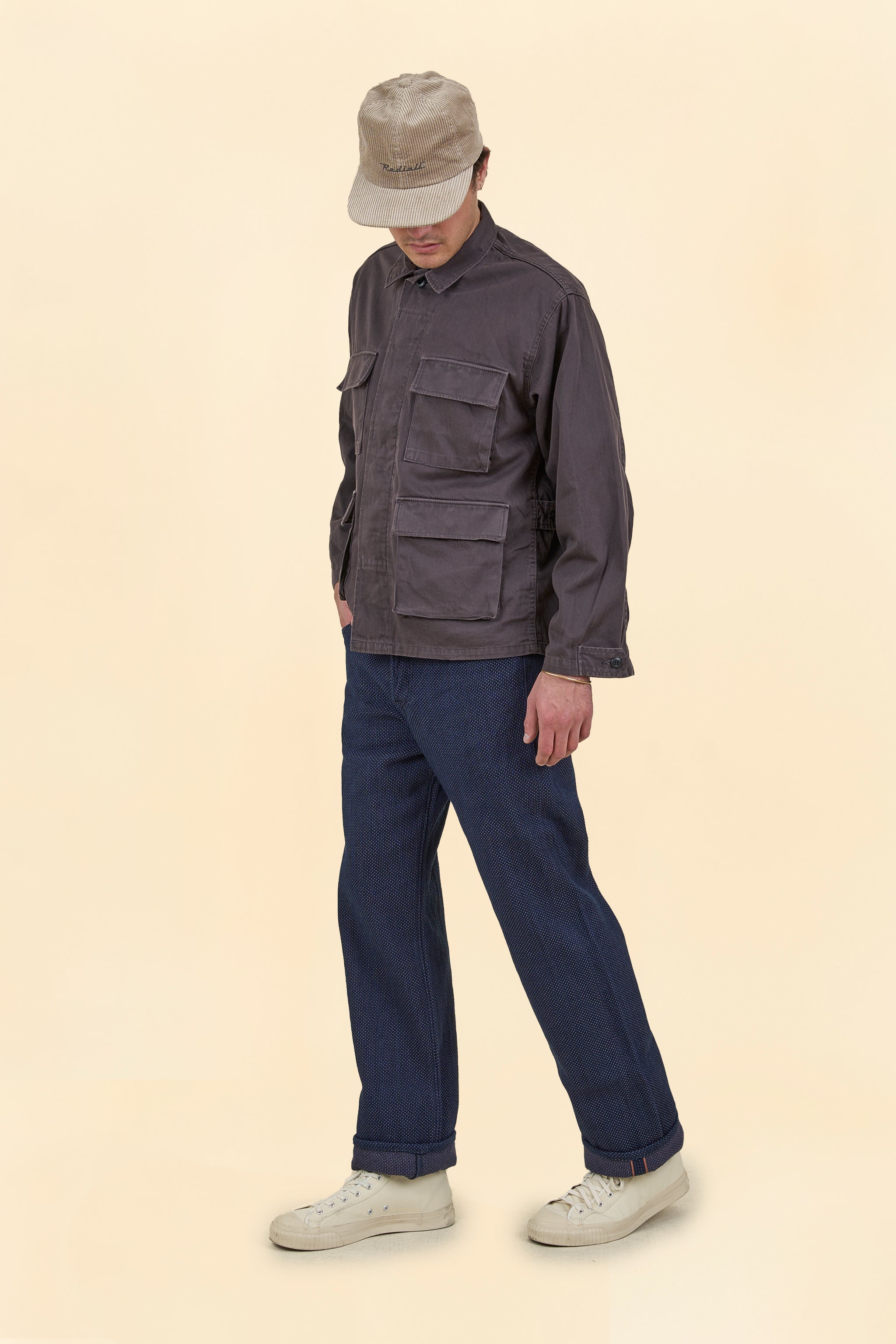 Graph Zero Sashiko Loose Straight Jeans - 14.5oz