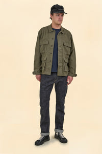 Japan Blue Sulphur Dyed Fatigue Jacket - Olive Drab