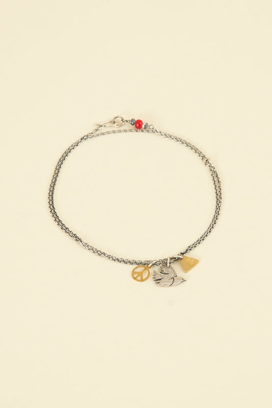 SunKu Dove Necklace - Silver / Gold / Red [SK-175]