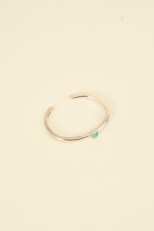 SunKu Roller Press Bangle - Silver / Turquoise [SK-191]