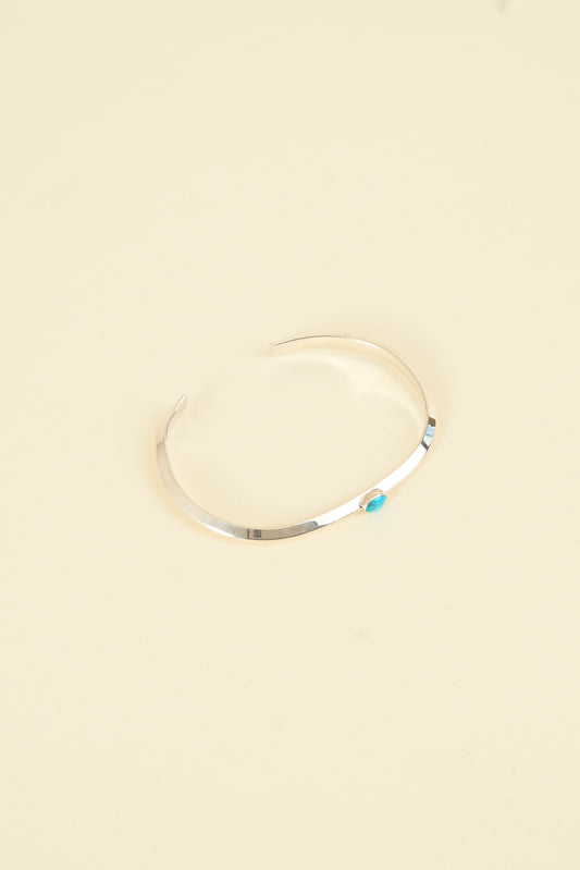 SunKu Triangle Bangle Small - Silver / Turquoise  [SK-193]