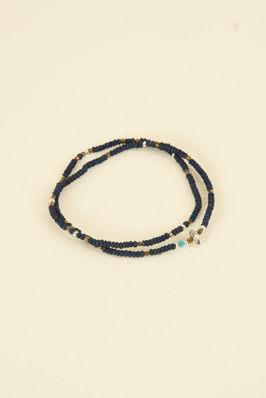 SunKu Beaded Necklace & Bracelet -  Indigo [SK-014]