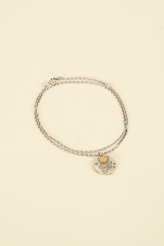 SunKu Love & Peace Necklace - Silver / Gold [SK-017]