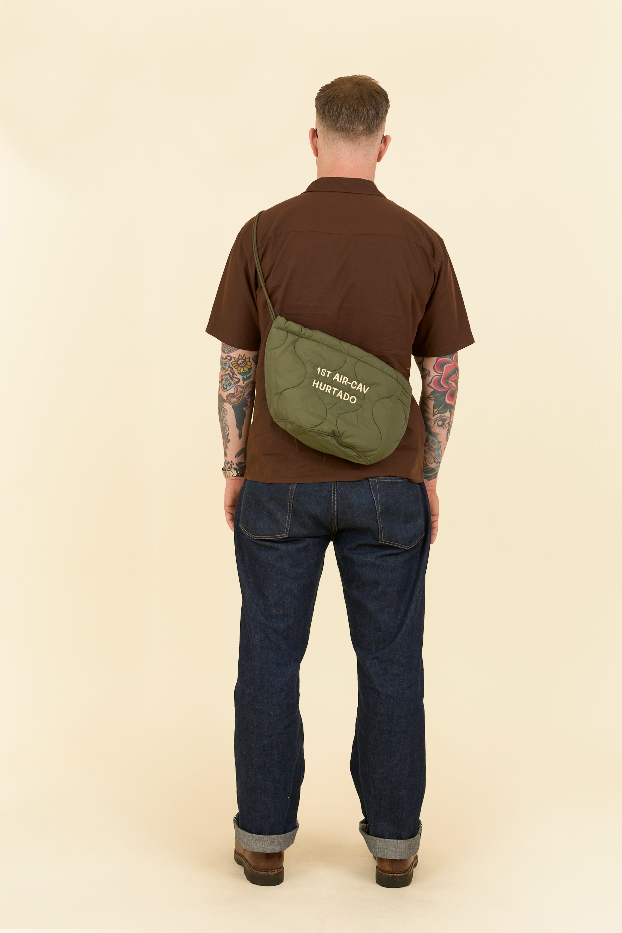 Pherrow's Skull Quilted Bag-  Olive