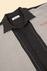 Radiall Fleetline Short Sleeve Shirt - Ink Black/Gray