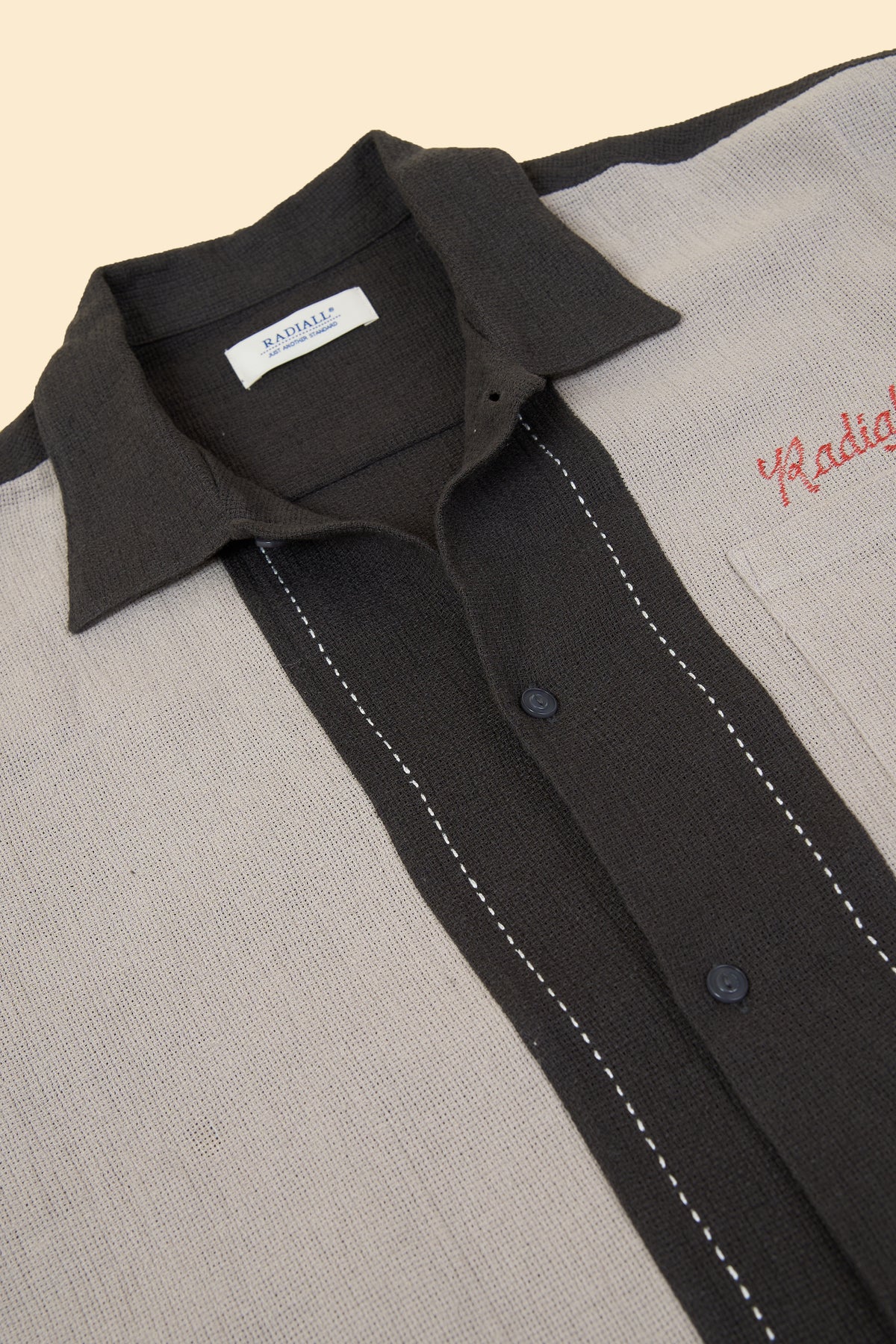 Radiall Fleetline Short Sleeve Shirt - Ink Black/Gray