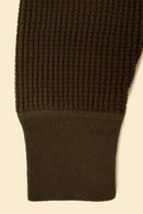 UES Big Waffle Henley Neck Thermal- Brown