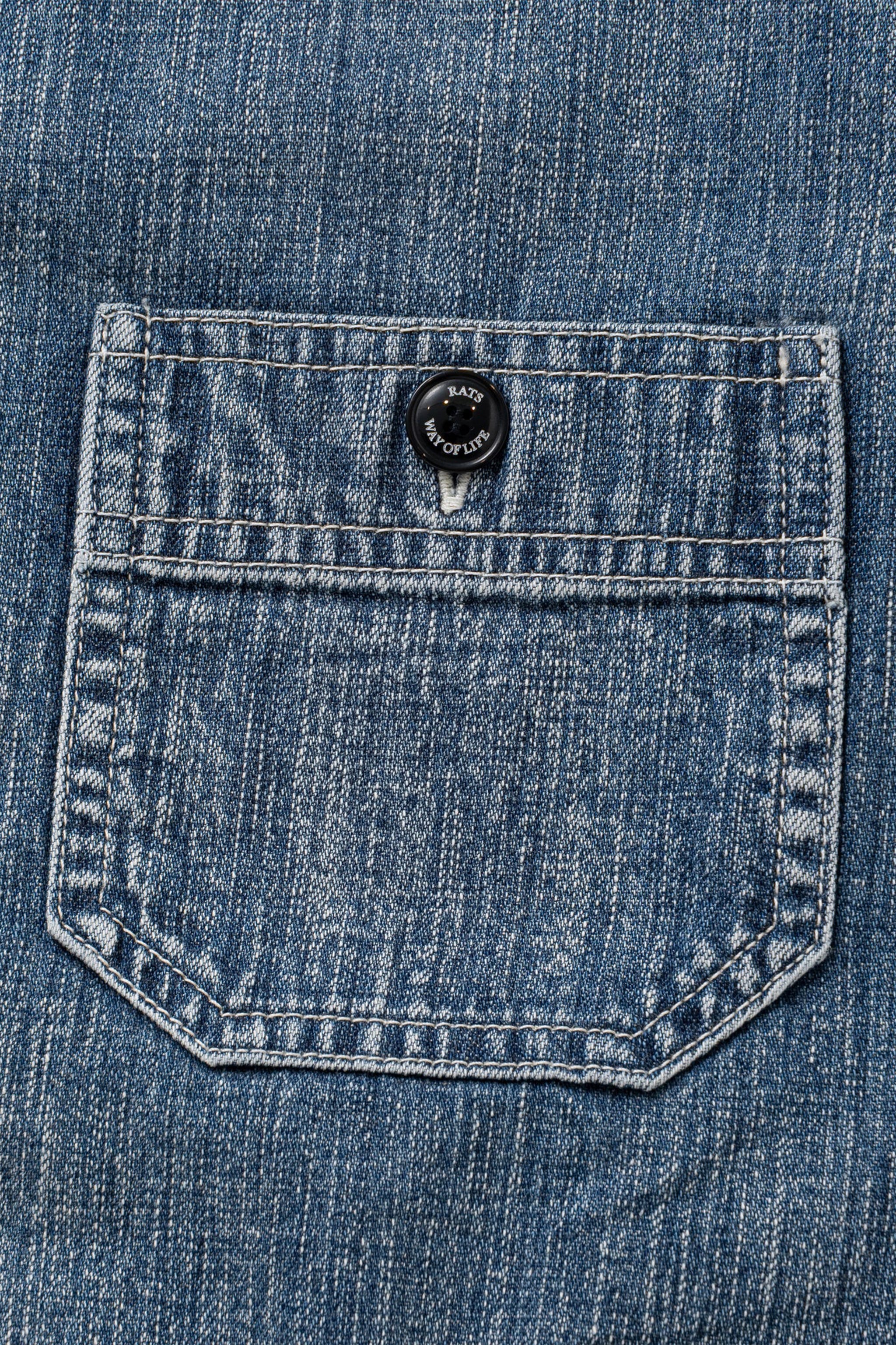 Rats Stand Collar Denim Shirt Indigo