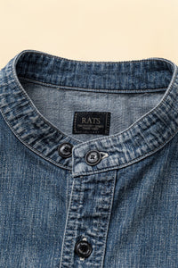 Rats Stand Collar Denim Shirt Indigo