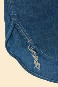 MOMOTARO JEANS Triple Stitch Chambray Shirt - Two Stripes