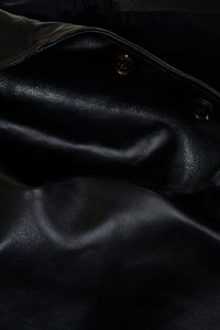 Double Helix Classic 1920s Jacket – Japanese tea-core horsehide showing  black finish with brown core beneath
