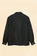 Wearmasters Lot.877 Flap Pocket Rayon Shirt L/S - Black