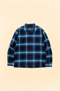Rats Cotton Rayon Check Shirt - Navy