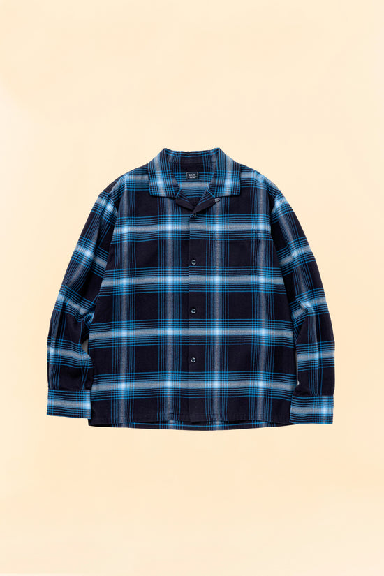 Rats Cotton Rayon Check Shirt - Navy