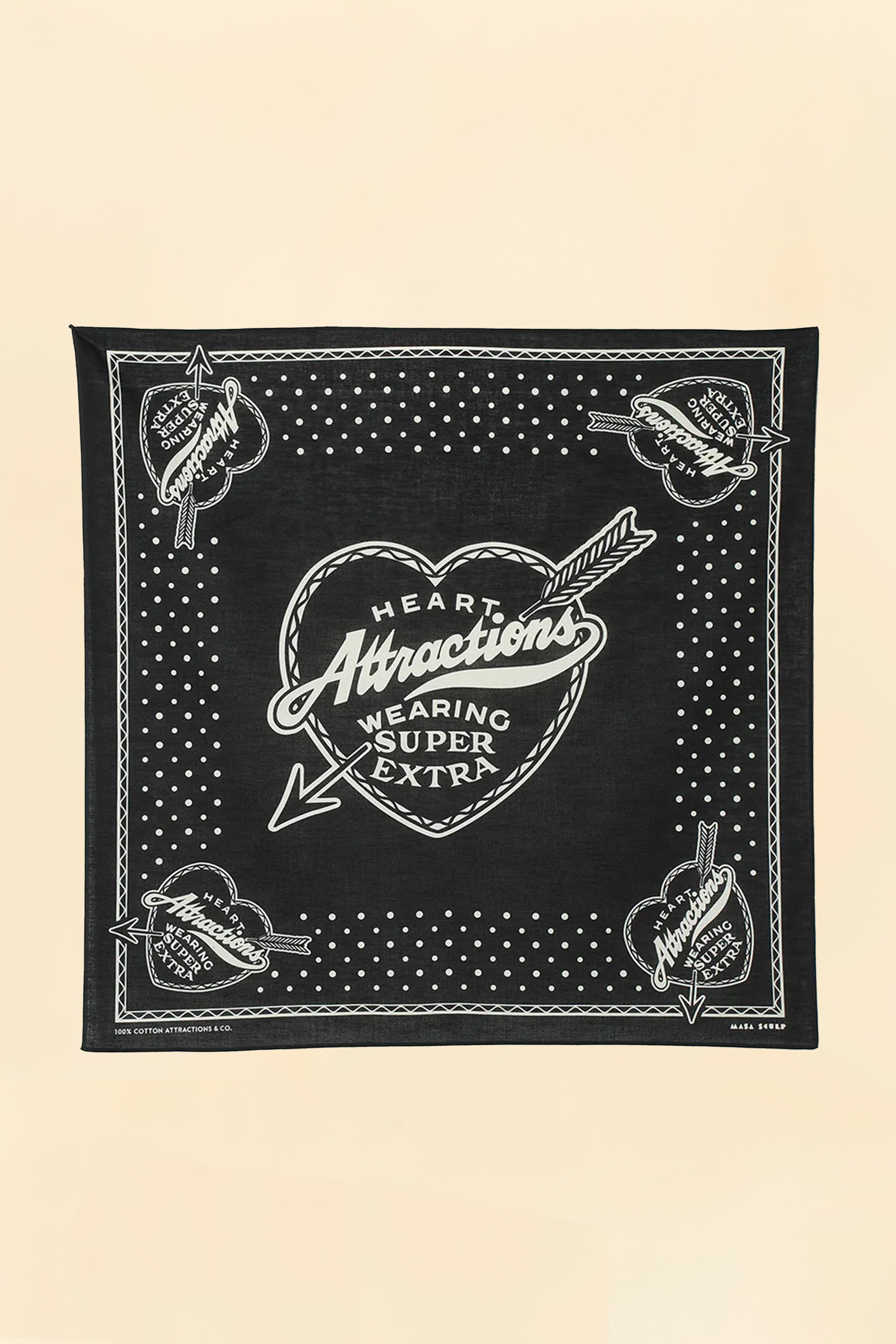 Wearmasters Heart Attractions Bandana - Black