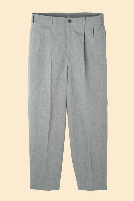 Wearmasters Double Tuck Pants - Cotton Linen Chambray Grey
