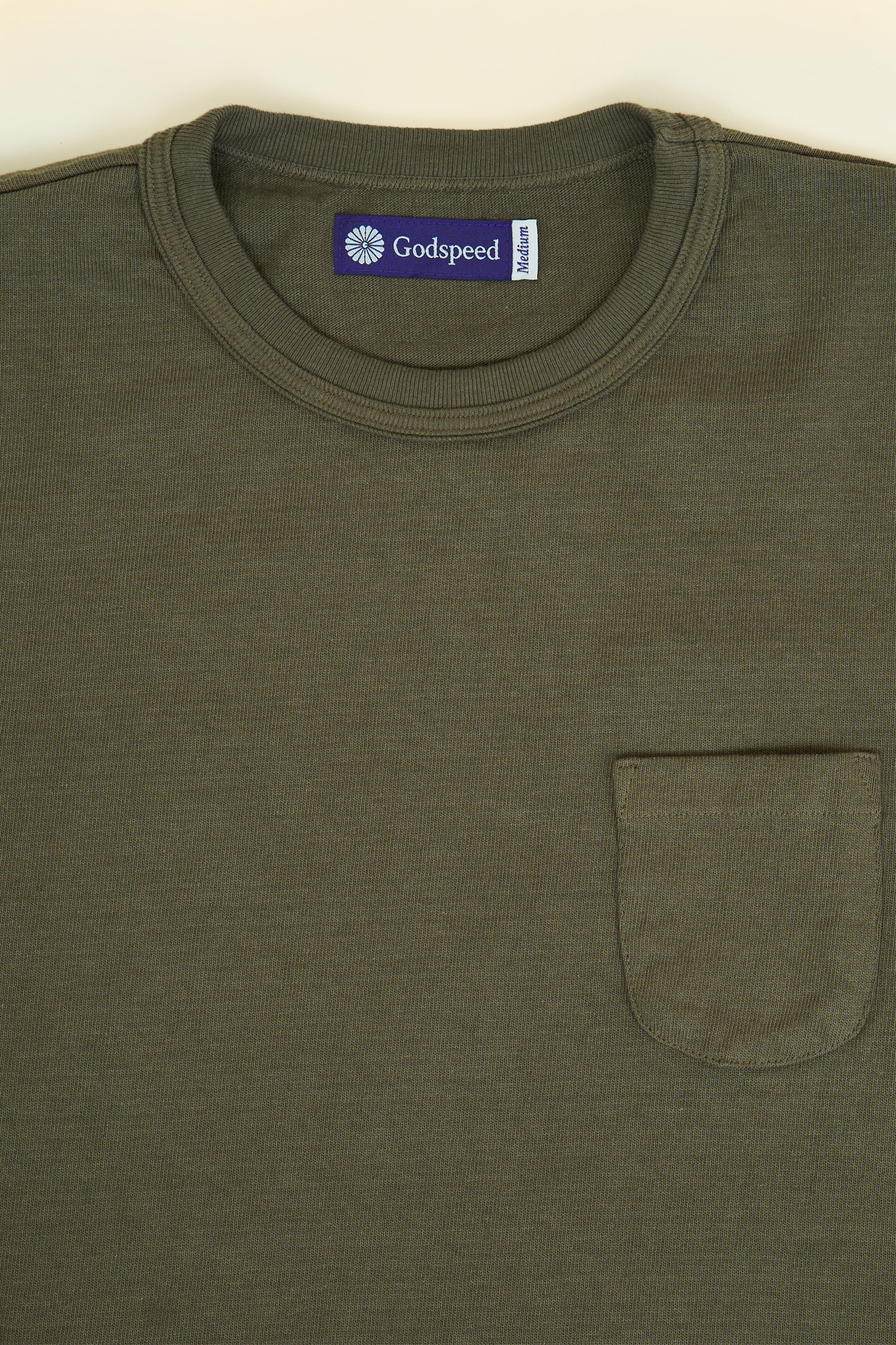Godspeed Heavyweight Loopwheel  10oz Pocket T-Shirt - Olive