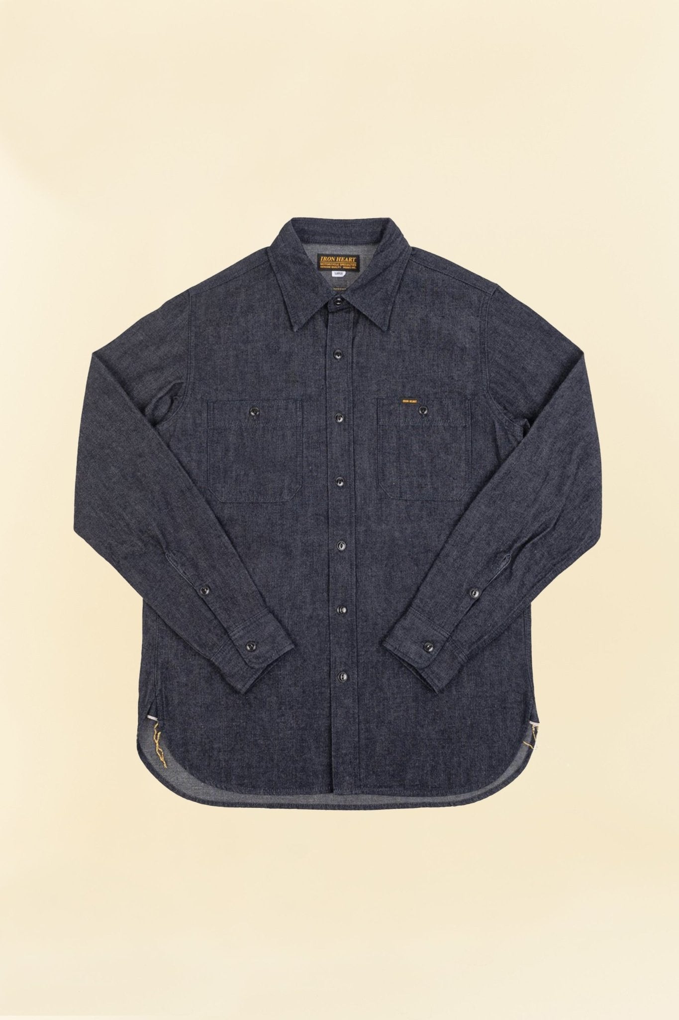 Iron Heart 10oz Selvedge Tonal Denim Work Shirt - Indigo - Iron Heart - URAHARA