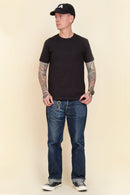 Iron Heart 11oz Cotton Knit Crew Neck T-Shirt - Black - Iron Heart - URAHARA