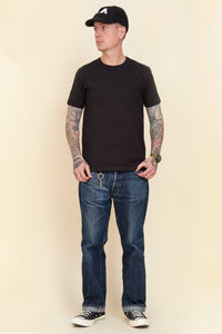 Iron Heart 11oz Cotton Knit Crew Neck T-Shirt - Black - Iron Heart - URAHARA