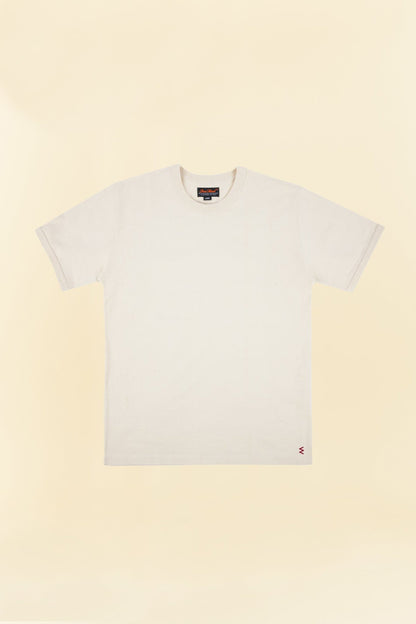 Iron Heart 11oz Cotton Knit Crew Neck T-Shirt - Cream - Iron Heart - URAHARA