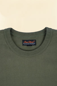 Iron Heart 11oz Cotton Knit Crew Neck T-Shirt - Olive - Iron Heart - URAHARA