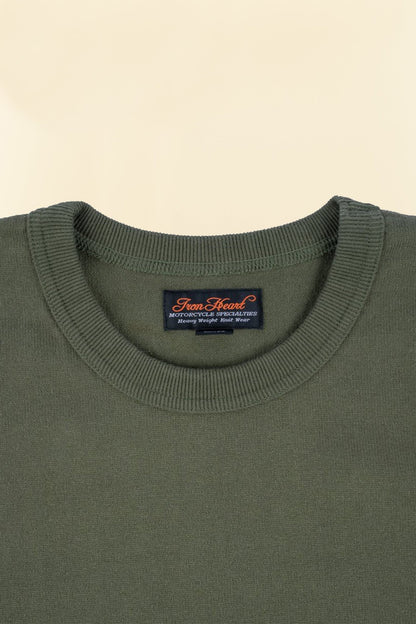 Iron Heart 11oz Cotton Knit Crew Neck T-Shirt - Olive - Iron Heart - URAHARA