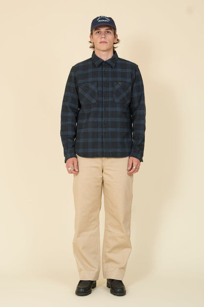 Iron Heart 12oz Slubby Heavy Flannel Check Work Shirt - Black - Iron Heart - URAHARA