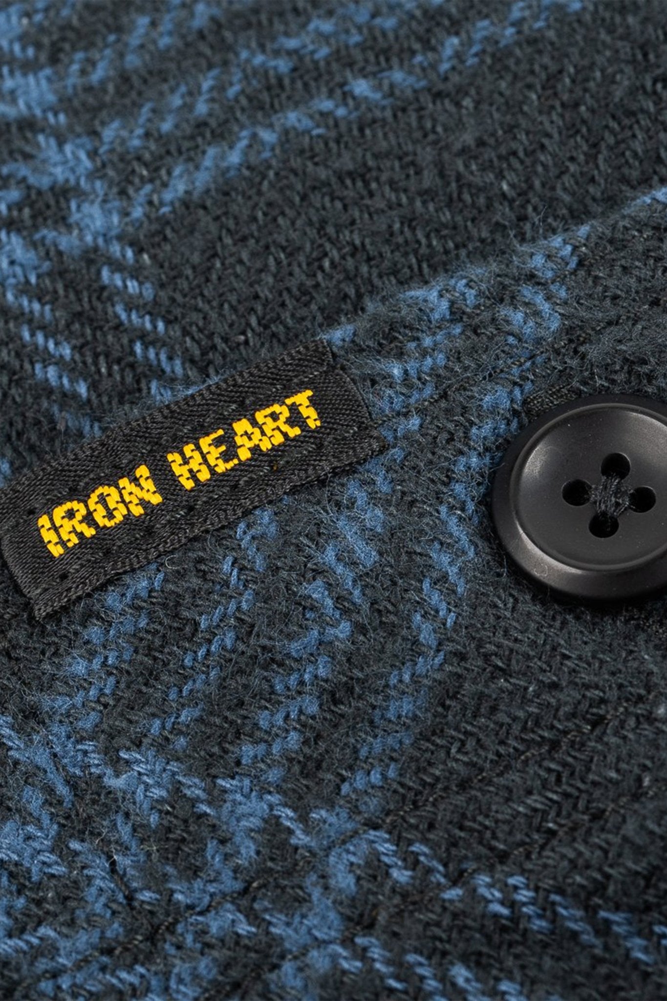 Iron Heart 12oz Slubby Heavy Flannel Check Work Shirt - Black - Iron Heart - URAHARA