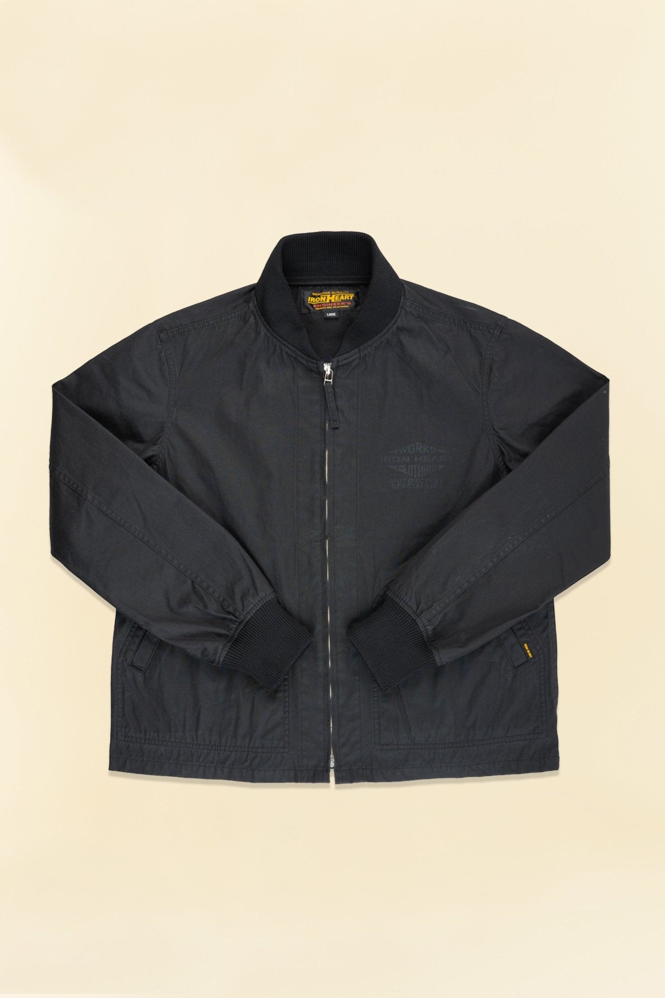 Iron Heart 7oz Rubber Wax Coated Windbreaker - Black - Iron Heart - URAHARA