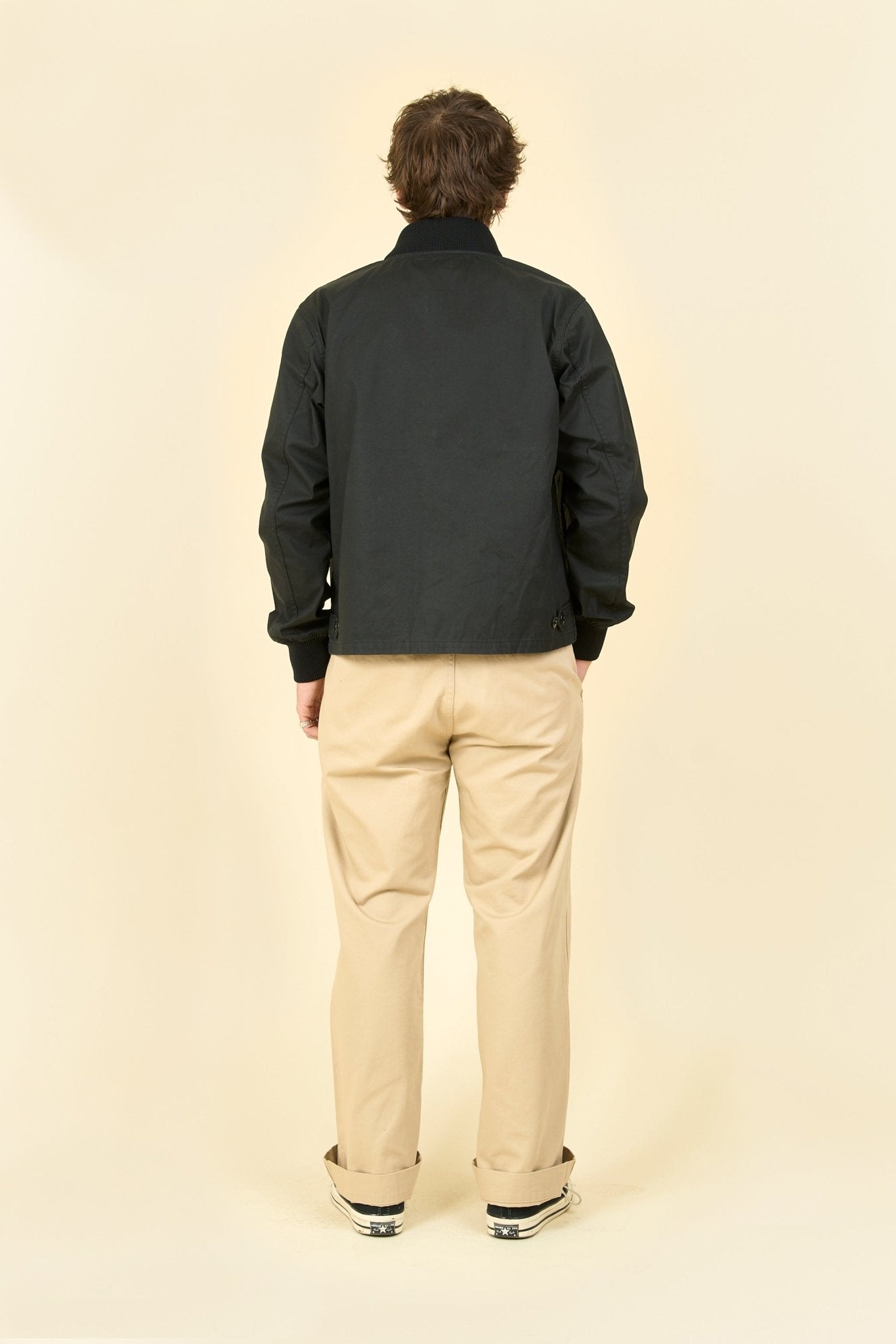 Iron Heart 7oz Rubber Wax Coated Windbreaker - Black - Iron Heart - URAHARA