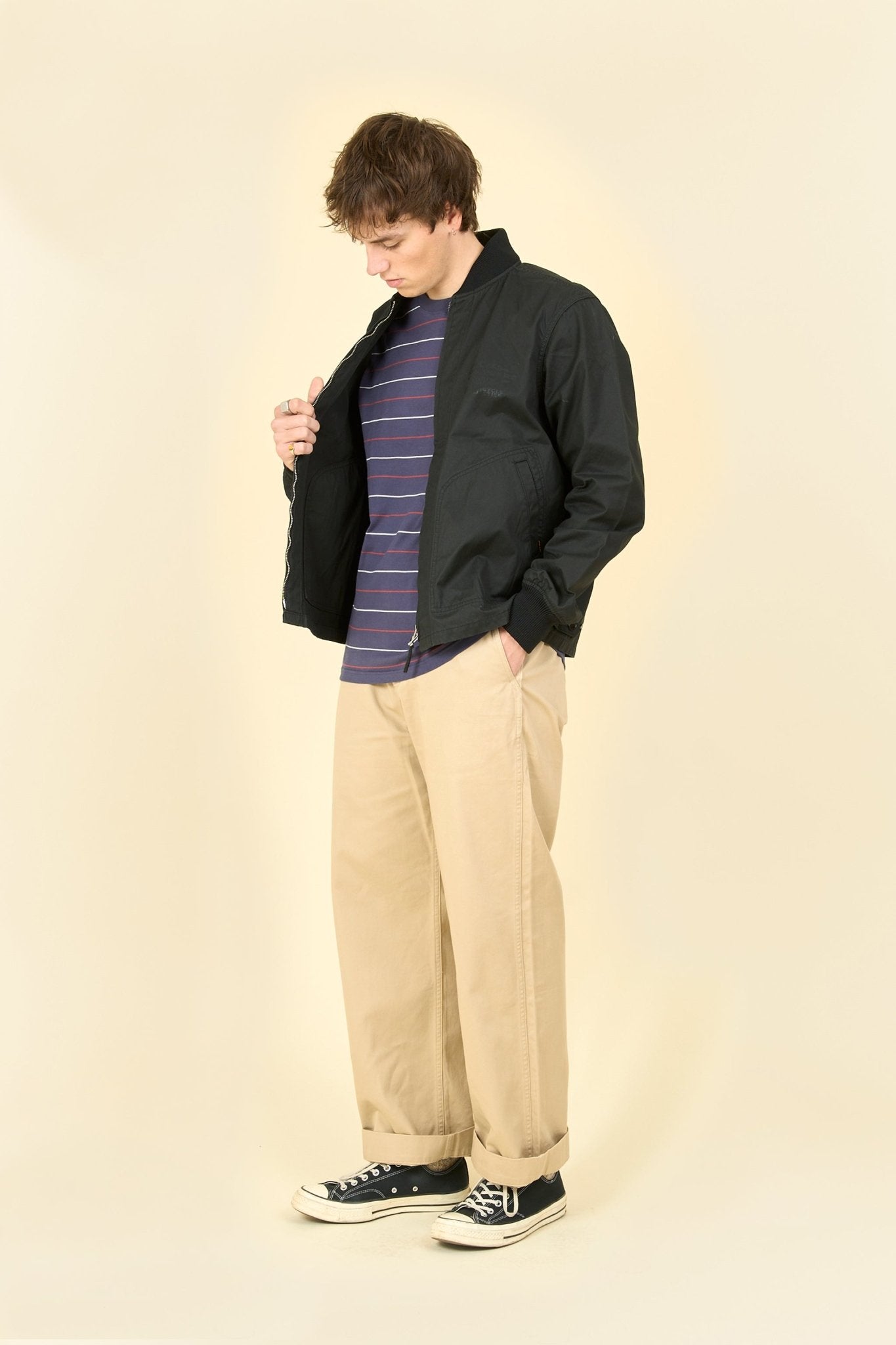 Iron Heart 7oz Rubber Wax Coated Windbreaker - Black - Iron Heart - URAHARA