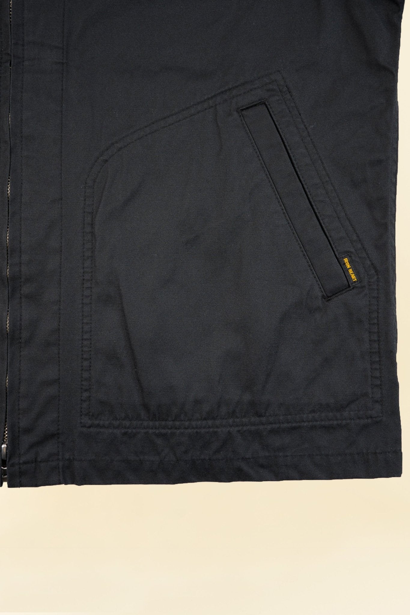 Iron Heart 7oz Rubber Wax Coated Windbreaker - Black - Iron Heart - URAHARA