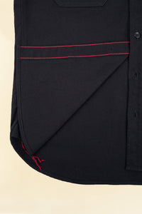 Iron Heart 9oz Cotton Linen Work Shirt - Black - Iron Heart - URAHARA