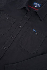 Iron Heart 9oz Cotton Linen Work Shirt - Black - Iron Heart - URAHARA