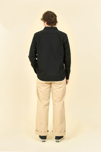 Iron Heart 9oz Cotton Linen Work Shirt - Black - Iron Heart - URAHARA