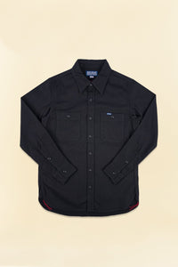 Iron Heart 9oz Cotton Linen Work Shirt - Black - Iron Heart - URAHARA