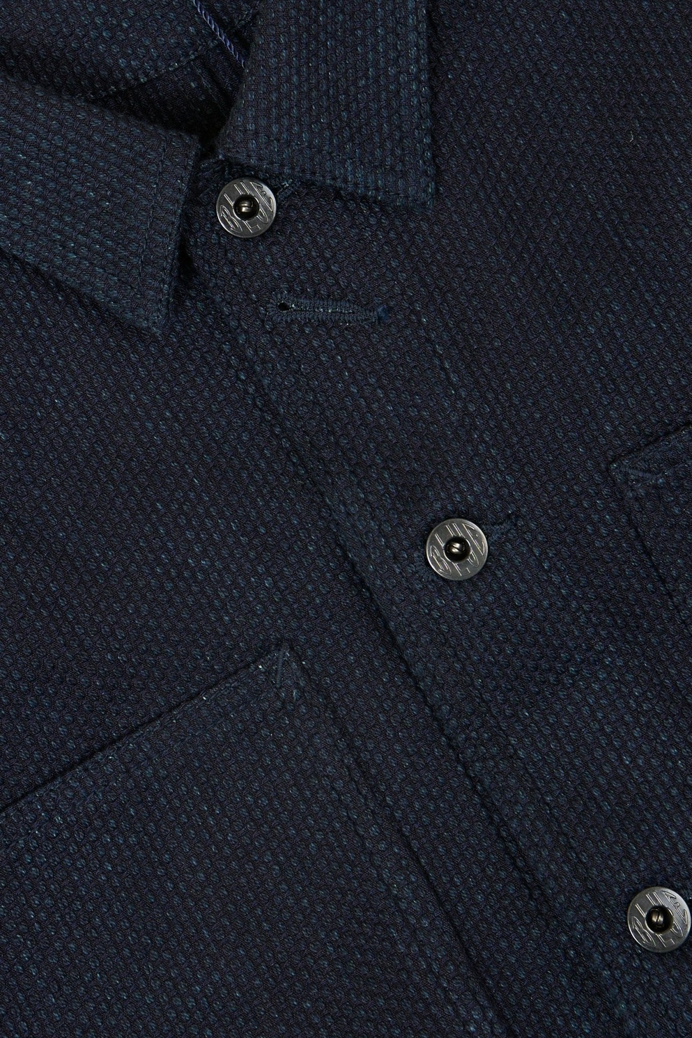 Japan Blue 11oz Sashiko Chore Coat - Indigo - Japan Blue - URAHARA