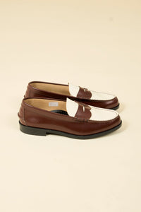 Kenford Shoes Combi Loafer - Dark Brown / White - Kenford Shoes - URAHARA