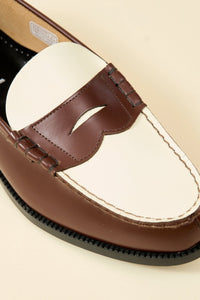 Kenford Shoes Combi Loafer - Dark Brown / White - Kenford Shoes - URAHARA