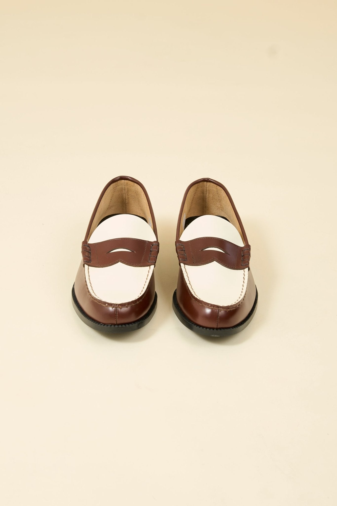 Kenford Shoes Combi Loafer - Dark Brown / White - Kenford Shoes - URAHARA