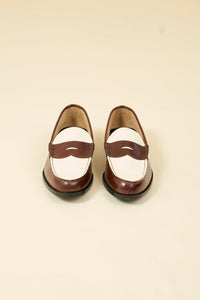 Kenford Shoes Combi Loafer - Dark Brown / White - Kenford Shoes - URAHARA