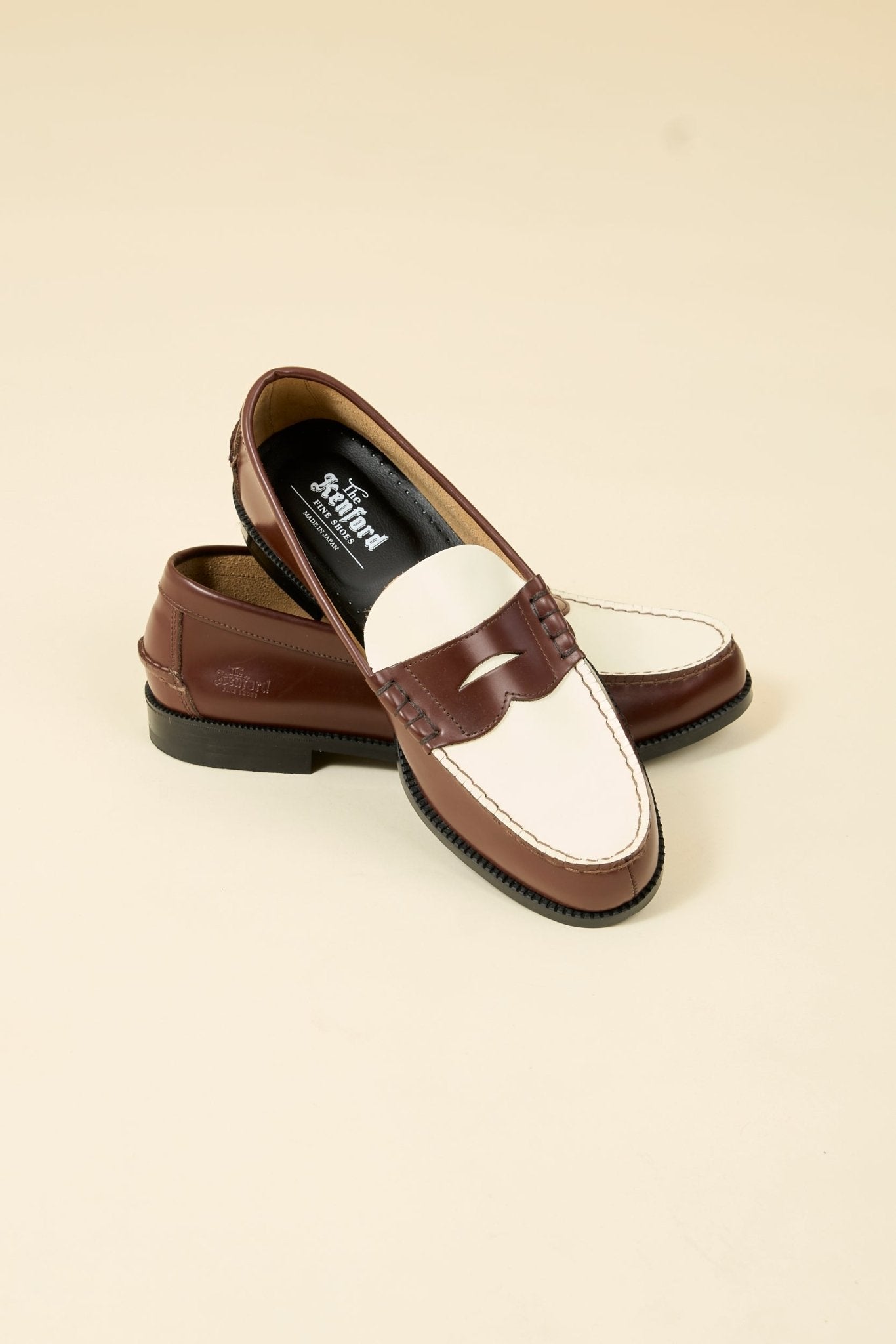 Kenford Shoes Combi Loafer - Dark Brown / White - Kenford Shoes - URAHARA