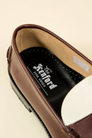 Kenford Shoes Combi Loafer - Dark Brown / White - Kenford Shoes - URAHARA