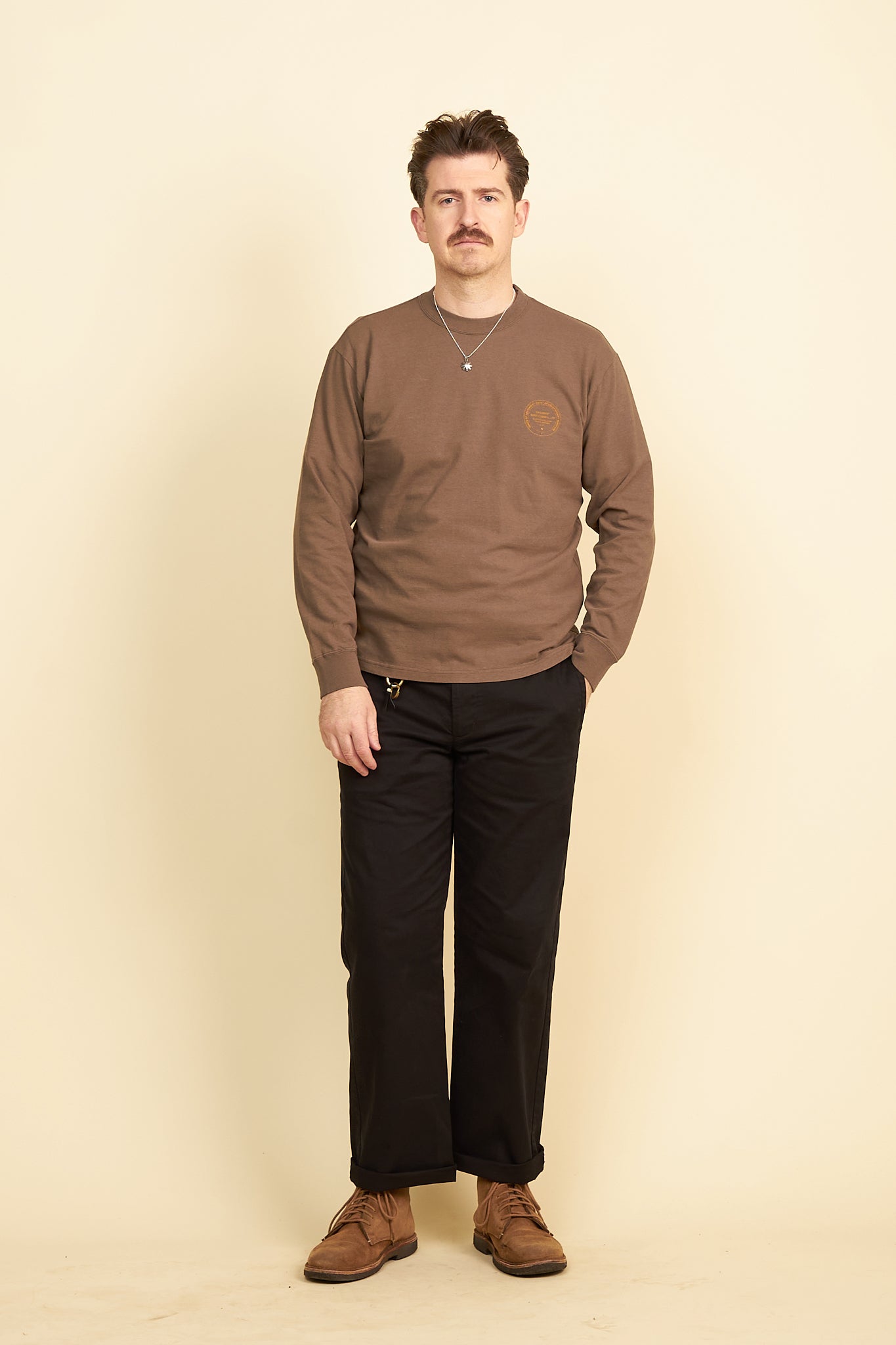 Rats Ash Long Sleeve T-shirt - Ash Brown