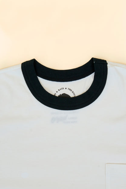 Rats Trim Pocket T-Shirt - White/Black