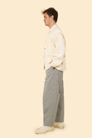 Wearmasters Double Tuck Pants - Cotton Linen Chambray Grey
