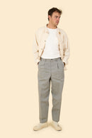 Wearmasters Double Tuck Pants - Cotton Linen Chambray Grey